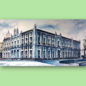 Palacio Toluca Acuarela
